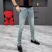 Men's Clothing Slim Fit Elastic Skinny Pants Men's Casual Washed Pants_viptrois.com