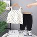 2025 Girls' Baby New Summer Casual Simple Strap Skirt Short Sleeve Fashion Two Piece Set_viptrois.com