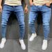 Quality Worn Feet Elastic Tight Jeans Men's_viptrois.com
