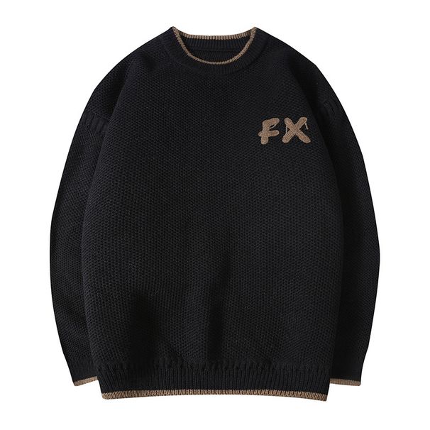 Men's Clothes Sweater Men's Autumn And Winter Youth All Round Neck Thick Brand Knit Bottom Sweater Simple Sweater Tide_viptrois.com