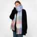 Scarves New Winter Plaid Tassel Scarf Women's Cashmere Wool Warm Long Neck Shawl_viptrois.com