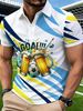 Polo Uomo Taglio Dritto Traspirante Stampa Calcio Birra Color Block Righe, Colletto Manica Corta Estivo Casual Versatile Varie Taglie_viptrois.com
