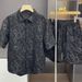 Men's Summer Casual Suit Embossed Floral Pattern Quick Drying Thin Two-Piece Set Short Sleeve Shirt And Shorts Trendy Clothing_viptrois.com