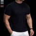Men's Clothing New Style Half Sleeved Men's Short Sleeved Thin Bottoming Shirt Striped T Shirt_viptrois.com