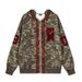 American Style Letter Flocked Camouflage Cardigan Jacket Men Hiphop Hip Hop Loose Couple Casual Hooded Sweatshirt_viptrois.com