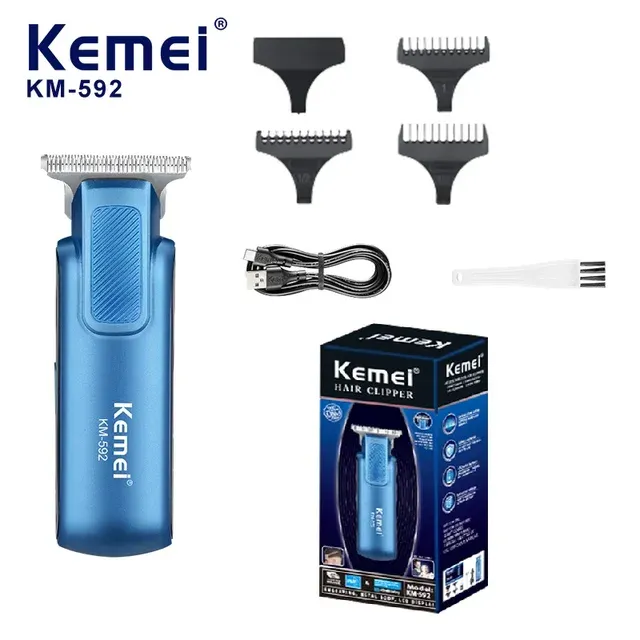 New Design Portable Mens Mini Trimmer Km-592 Usb Rechargeable Professional Barber Hair Clipper_viptrois.com