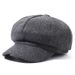 Versatile Woolen Octagonal New Fashion Beret Simple Painter Korean Style Autumn Winter Hat_viptrois.com