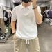Men's Clothing Summer Lapel Polo Shirt Zipper Casual Half Sleeve Sports Fitness Solid Color Breathable Fashion Versatile Short Sleeved Top_viptrois.com