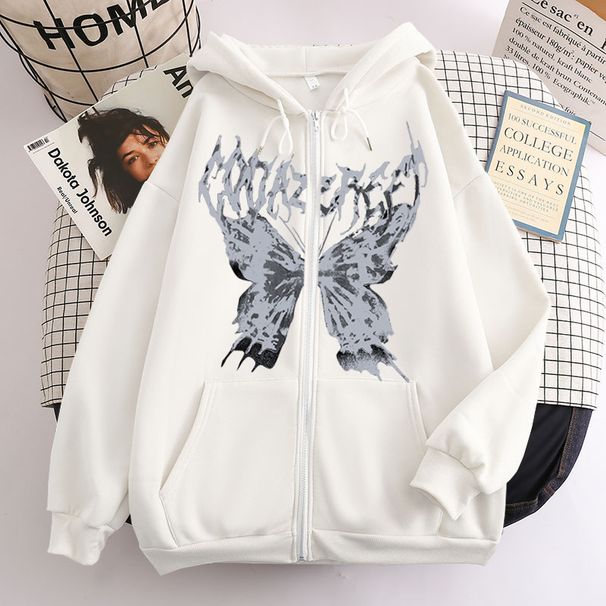 2022 Trend Zipper Sweatshirt New Butterfly Hoodie Unisex Jacket Top_viptrois.com