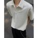 Men's Clothing Polo Short Sleeved Men's Summer Heavy Loose Lapel Teenagers' Short Sleeved Tops For Men_viptrois.com