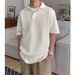 Men's Clothing Polo Shirt Lapel Short Sleeved Knitted Sweater Men's Hollow Summer Ice Silk Breathable Business Tide_viptrois.com