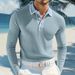 Premium Men's Long Sleeve Polo Shirt - Breathable & Stretchable Fabric, Comfort Fit, Multiple Colors For Casual & Sporty Style_viptrois.com