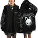 Stray Kids Inspired Zip-Up Hoodie With Harajuku Print - Oversized Unisex Pullover With Front Pockets, Fleece Lined For Comfort_viptrois.com