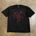 Dragon Skeleton Graphic T-Shirt - Y2k Oversized Streetwear Tee, Heavyweight Cotton Unisex Top For Men And Women, Alternative Fashion Bold Print Shirt_viptrois.com