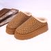 SHLIANG Women Flats Slippers Crystal Platform Suede Mules Shoes Fur Shoes Casual New Winter Warm Cozy Woman Flip Flops Trend Slides X0062_viptrois.com