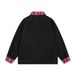 American Style Plaid Patchwork Denim For Women, Autumn And Winter Trendy Loose Fit Couple's Versatile Washed Turn-Down_viptrois.com