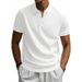 Men's Quick Drying Polo Shirt Short Sleeved Summer Solid Color Turn Down Collar Golf T-Shirt_viptrois.com