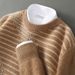 Nordmann Men's Wool Round Neck Color Block Jacquard Thickened Sweater Versatile Fashion Cashmere Knitted Base Shirt Top_viptrois.com