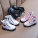 Four Seasons Child Shoes Short Ankle Snow Boots Sports Boy Girl Shoe Fashion Soft PU Leather Warm Toddlers Big Kid Boot_viptrois.com