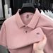 New 2025 Collar Summer Thin High End Leisure Solid Color Cotton Middle Aged Short Sleeved T-shirt For Men_viptrois.com