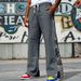 Men's High-Street Paisley Print Joggers - Oversized West Coast Style Hip Hop Trousers With Drawstring Loose Fit Straight Leg For Casual Streetwear_viptrois.com