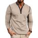 2025d 2024 Autumn Winter Long Sleeve Henley Shirt Men's Solid Color T-Shirt_viptrois.com