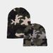 Beanie Caps Autumn and Winter Warm Knit Hat Casual Camouflage Jacquard Curly Cap for Men_viptrois.com