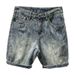 Men's Trendy Washed Jacquard Denim Shorts High Street Style Summer Loose Fit American Retro Cool Five Point Pants_viptrois.com
