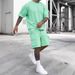 Men's Summer Casual Sport Outfit - Quick-Dry Short Sleeve T-Shirt & 5-Inch Shorts Set (Black, Grey, Navy, Khaki, More Colors)_viptrois.com