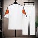 Men's Summer round Neck Short Sleeve T-Shirt And Pants Set Casual Letter Print Tracksuit Stylish Two-Piece Outfit_viptrois.com