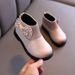 Children's Cotton Boots 2023 Winter New Children's Shoes Korean Style Girl's Soft Bottom Leather Boots Baby's All-match Fleece-lined Martin Boots_viptrois.com
