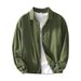 Men's Clothing Solid Color Long Sleeved Shirt Retro Loose Casual Pocket Baseball Jacket_viptrois.com