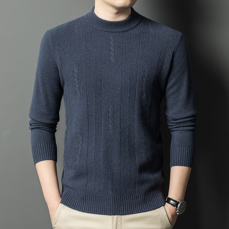 Men's Clothing Wool Sweater Premium 100% Wool Men's High Neck Sweater - Warm & Comfortable Winter Pullover For Business & Casual Wear_viptrois.com
