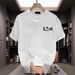 New Oversized White Crew Neck T-Shirt Pure Cotton Plus Size Short Sleeve Men's Summer Top_viptrois.com
