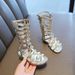 Girls' Gladiator Sandals - High Top Roman Studded Sandals | Summer Fashion Footwear_viptrois.com