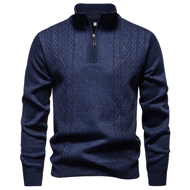 Men's Half-Zip Fleece-Lined Sweater – Warm Autumn/Winter Pullover, Casual & Stylish (M-4XL)_viptrois.com