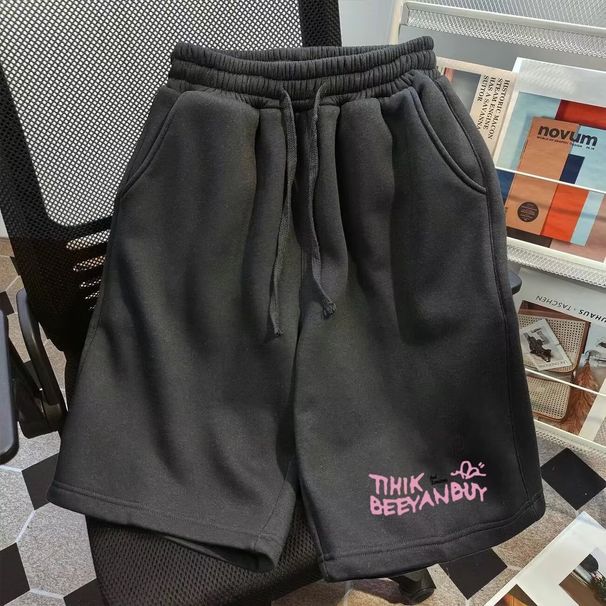 Men's Style High Street Drawstring Shorts Summer Thin Loose Style Casual Sports Pants Trendy Five Point_viptrois.com