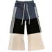 Cross Border Trend Spring And Summer Color Matching Stripes Three Bar Design Casual Stitching Contrast Color Loose Wide Leg Pants_viptrois.com