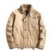 Men's Heavyweight Vintage Workwear Jacket – Fleece-Lined Cotton Coat With Sherpa Collar, Winter Warm Workwear Style (M-6XL)_viptrois.com