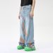 Men's Clothing MTLCLOTHES Men's Wear | 2024 Summer New Products Style Street Style Hand painted Drape Jeans_viptrois.com