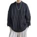 Men's Round Neck Knitting Coat Men's Design Fried Dough Twists Loose Lazy Sweater_viptrois.com