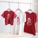 2025 New Parent Child Outfit Wholesale Spot Family Outfit Red Universal Cartoon Anime Summer School Sportswear_viptrois.com