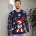 New Men's Knitted Sweater Christmas Casual Slim-fit Lazy Wind Crew Neck Wool Splicing Knitted Sweater_viptrois.com