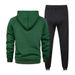Autumn And Winter Solid Color Sweater Men's Kangaroo Hood Hooded Loose Casual Sports Trousers Two-piece Trendy_viptrois.com