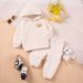 Mother & Kids Hot Selling Autumn And Winter Children's Suit Solid Color Coral Fleece Warm Hooded Sweatshirt Trousers Bear Cute Casual_viptrois.com