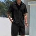 Men's Shirts 2025 Summer New Men's Solid Color Short Sleeved Shirts Casual Suits_viptrois.com