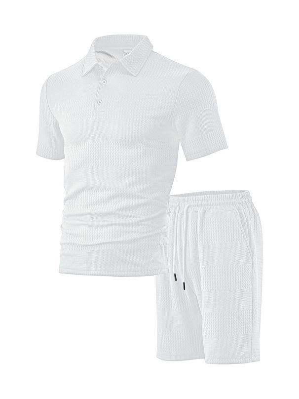 Monochrome Man- Cross-Border Clothing European Size Factory In-Stock Pallet Large Horizontal Striped Jacquard Fabric Solid Color Loose_viptrois.com