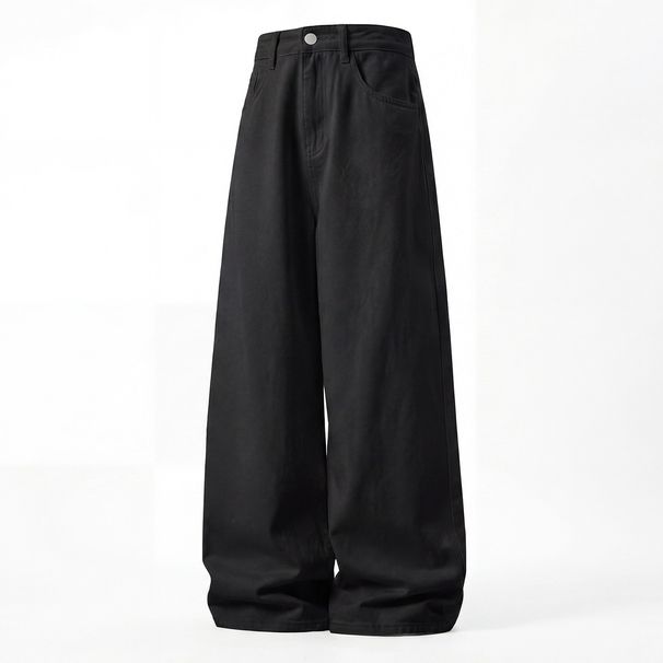 Men's Clothing Cleanfit Men's Straight Leg Jeans Color Block Embroidered Back Pockets Retro Loose Fit Casual Long Pants Spring Style_viptrois.com