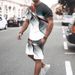 Men's Clothing Summer New Men's Casual T Shirt Shorts Two Piece Set Printed Youth Sportswear T Shirt Suit_viptrois.com