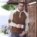 Men's Jacket Raglan Sleeve Casual Stand Collar Loose Corduroy Colorblock Sweatshirt_viptrois.com